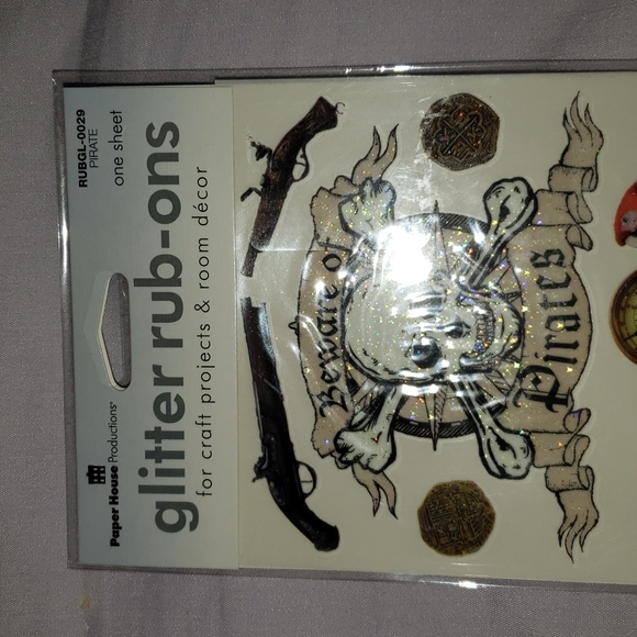 Pirate Glitter Rub-Ons - Picture 2 of 7